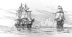 HMS Leapard attacks USS Chesapeake in 1807